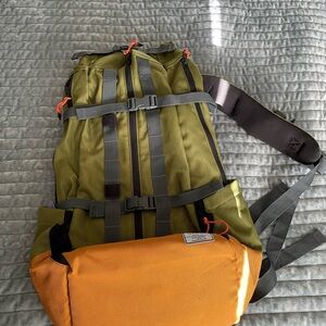 Olive Green and Orange Dog Carrier Sling Pack